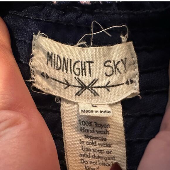 Midnight Sky Women's Strapless Boho Maxi Sun Dress Size Large Retro Style - Picture 6 of 9